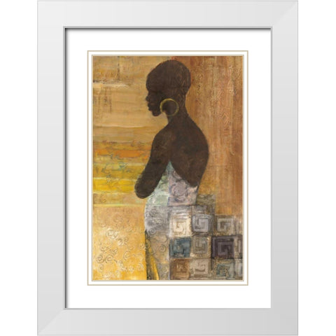 Women of the World IV White Modern Wood Framed Art Print with Double Matting by Hristova, Albena