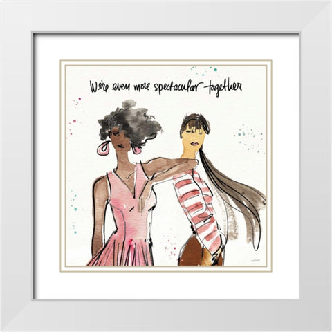 Girlfriends IV White Modern Wood Framed Art Print with Double Matting by Tavoletti, Anne