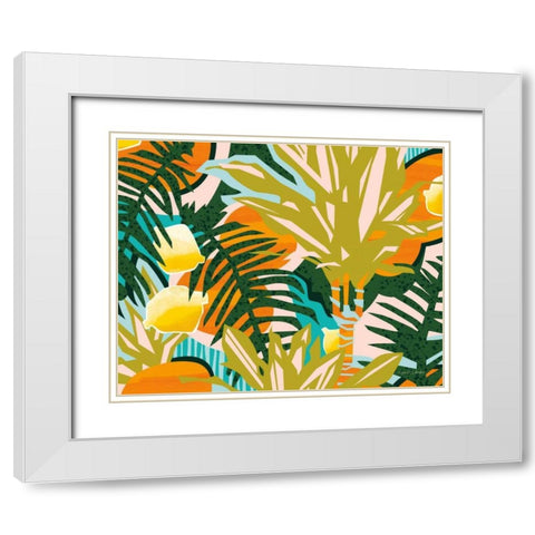 Tropical Coconut Citrus White Modern Wood Framed Art Print with Double Matting by Gallagher, Megan