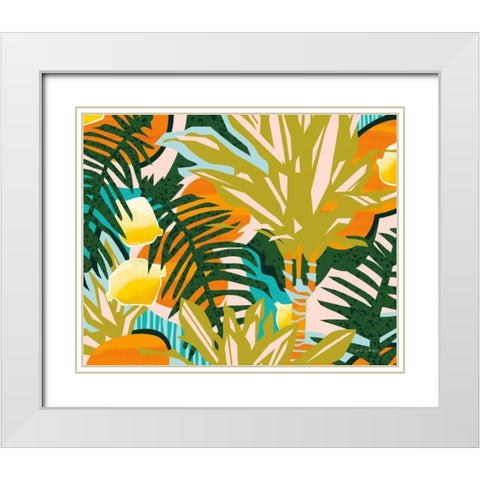 Tropical Coconut Citrus White Modern Wood Framed Art Print with Double Matting by Gallagher, Megan