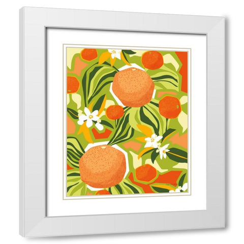 Tangerine Grapefruit White Modern Wood Framed Art Print with Double Matting by Gallagher, Megan
