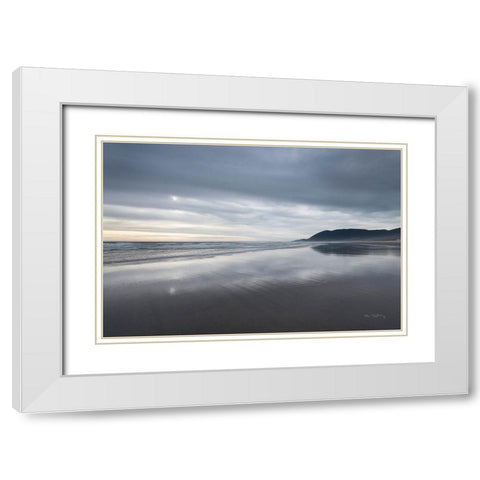 Nehalem Beach Oregon White Modern Wood Framed Art Print with Double Matting by Majchrowicz, Alan
