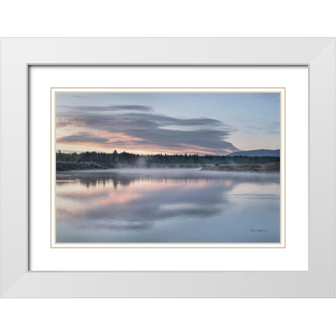 Oxbow Bend Grand Teton National Park White Modern Wood Framed Art Print with Double Matting by Majchrowicz, Alan