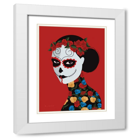 Dia de Los Muertos II White Modern Wood Framed Art Print with Double Matting by Escalante, Omar