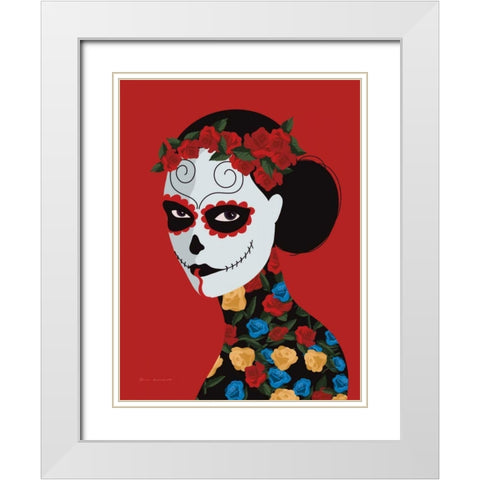 Dia de Los Muertos II White Modern Wood Framed Art Print with Double Matting by Escalante, Omar