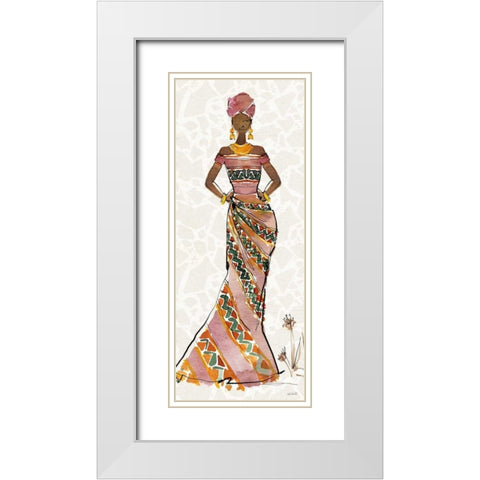 African Flair X No Vase White Modern Wood Framed Art Print with Double Matting by Tavoletti, Anne
