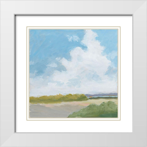 Clouds Over Lagoon White Modern Wood Framed Art Print with Double Matting by Munger, Pamela