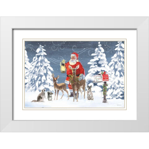 Santas List I White Modern Wood Framed Art Print with Double Matting by Grove, Beth
