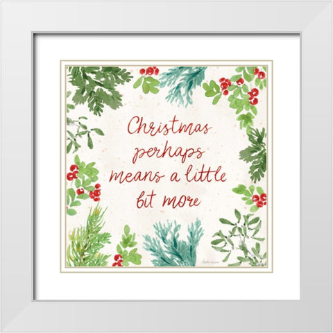 Santas List VII White Modern Wood Framed Art Print with Double Matting by Grove, Beth