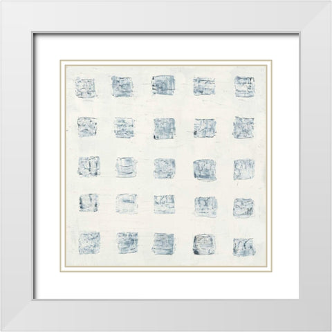 Squares on White White Modern Wood Framed Art Print with Double Matting by Wild Apple Portfolio