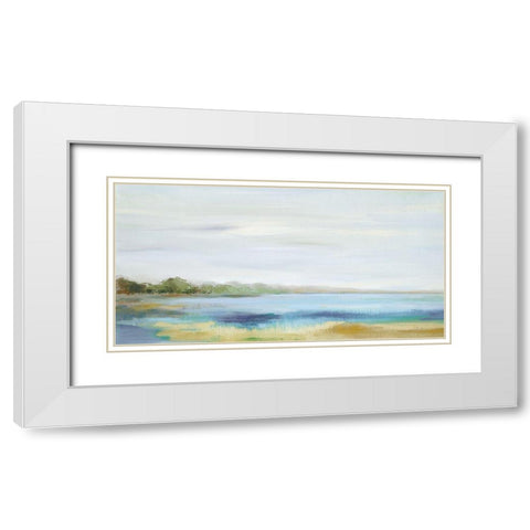 Emerald Lagoon Light Crop White Modern Wood Framed Art Print with Double Matting by Vassileva, Silvia