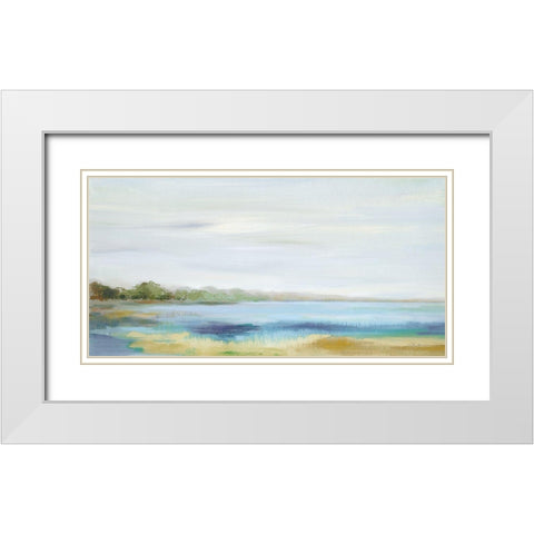 Emerald Lagoon Light Crop White Modern Wood Framed Art Print with Double Matting by Vassileva, Silvia
