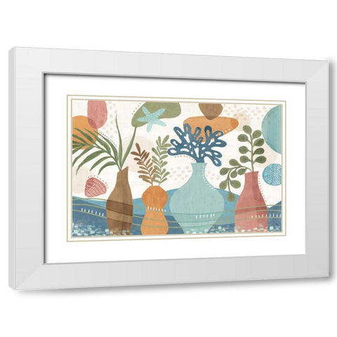 Coastal Creations I White Modern Wood Framed Art Print with Double Matting by Charron, Veronique