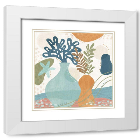 Coastal Creations III White Modern Wood Framed Art Print with Double Matting by Charron, Veronique
