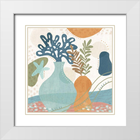 Coastal Creations III White Modern Wood Framed Art Print with Double Matting by Charron, Veronique