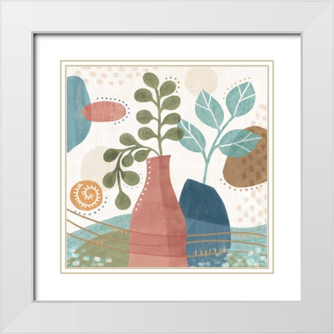 Coastal Creations IV White Modern Wood Framed Art Print with Double Matting by Charron, Veronique