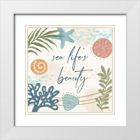 Coastal Creations VII White Modern Wood Framed Art Print with Double Matting by Charron, Veronique