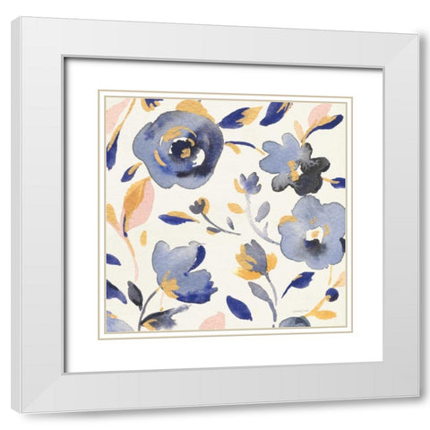 May Flowers II White Modern Wood Framed Art Print with Double Matting by Nai, Danhui