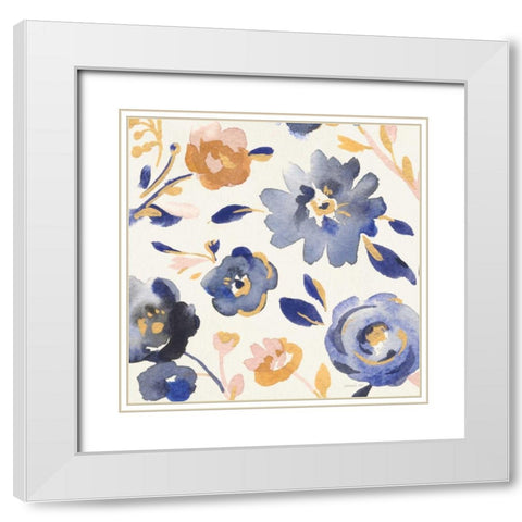 May Flowers III White Modern Wood Framed Art Print with Double Matting by Nai, Danhui