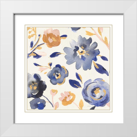 May Flowers III White Modern Wood Framed Art Print with Double Matting by Nai, Danhui