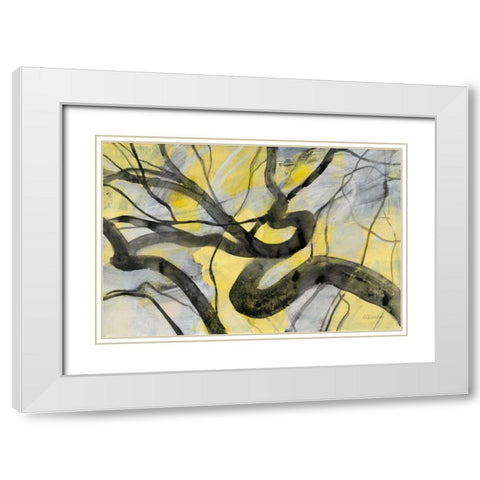 Twisted White Modern Wood Framed Art Print with Double Matting by Hristova, Albena