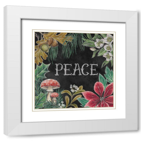 Christmas Chalk II White Modern Wood Framed Art Print with Double Matting by Urban, Mary