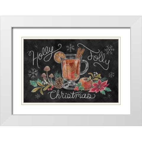 Christmas Chalk VII White Modern Wood Framed Art Print with Double Matting by Urban, Mary