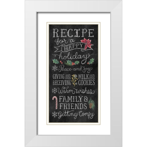 Christmas Chalk IX White Modern Wood Framed Art Print with Double Matting by Urban, Mary