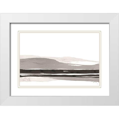 Marbled Gray I White Modern Wood Framed Art Print with Double Matting by Paschke, Chris