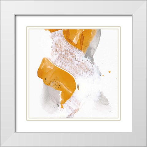 Amber Wash IV White Modern Wood Framed Art Print with Double Matting by Paschke, Chris