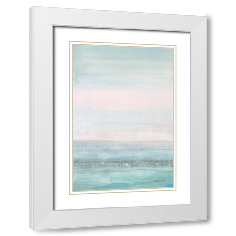 Dreamy Seascape White Modern Wood Framed Art Print with Double Matting by Nai, Danhui
