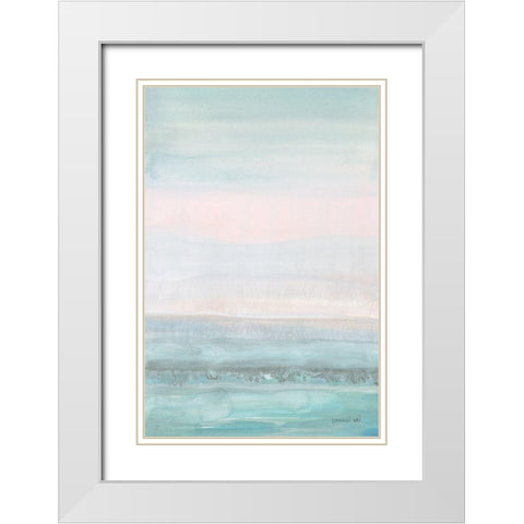 Dreamy Seascape White Modern Wood Framed Art Print with Double Matting by Nai, Danhui