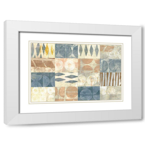 Neutral Blocks White Modern Wood Framed Art Print with Double Matting by Prahl, Courtney