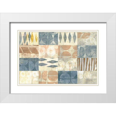 Neutral Blocks White Modern Wood Framed Art Print with Double Matting by Prahl, Courtney
