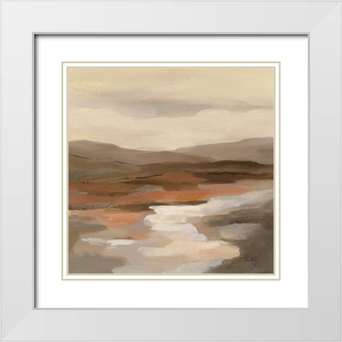 Cinnamon Riverbank I White Modern Wood Framed Art Print with Double Matting by Vassileva, Silvia