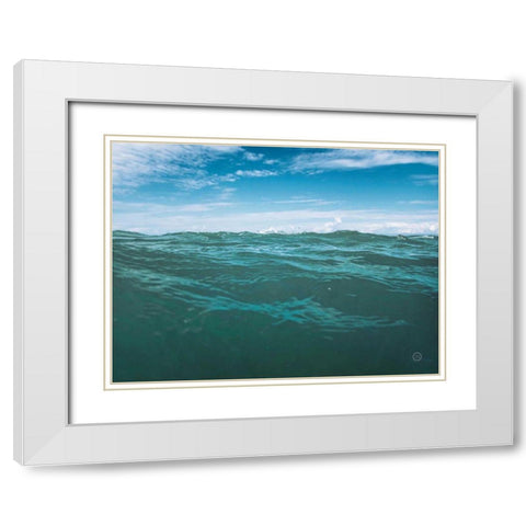 Dominican Oceans I White Modern Wood Framed Art Print with Double Matting by Larson, Nathan