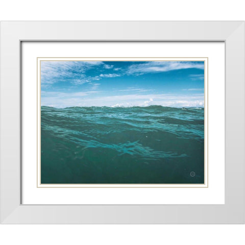 Dominican Oceans I White Modern Wood Framed Art Print with Double Matting by Larson, Nathan