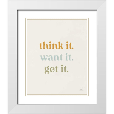 Think It Retro White Modern Wood Framed Art Print with Double Matting by Marshall, Laura