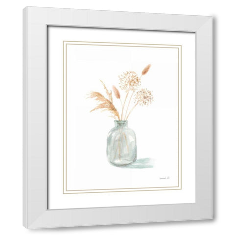 Everlasting Bouquet II Neutral White Modern Wood Framed Art Print with Double Matting by Nai, Danhui