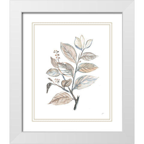 Cottage Leaves I White Modern Wood Framed Art Print with Double Matting by Panganiban, Karyn