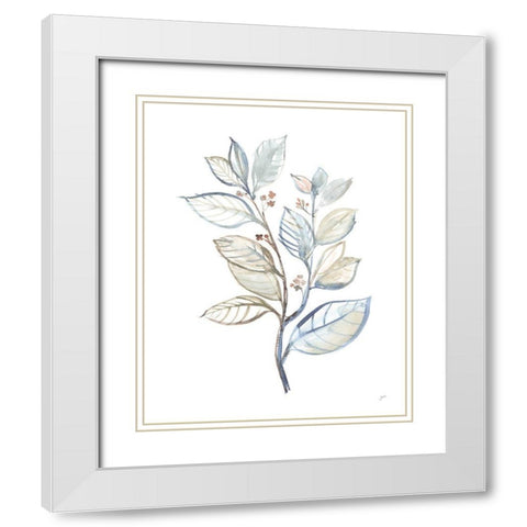 Cottage Leaves II White Modern Wood Framed Art Print with Double Matting by Panganiban, Karyn