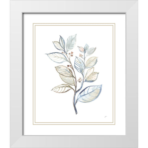 Cottage Leaves II White Modern Wood Framed Art Print with Double Matting by Panganiban, Karyn