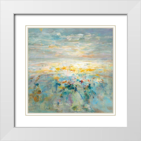 The Sea is Calling White Modern Wood Framed Art Print with Double Matting by Nai, Danhui