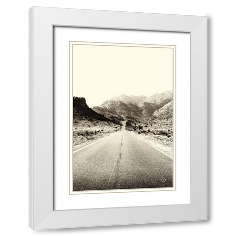 Road to Old West White Modern Wood Framed Art Print with Double Matting by Larson, Nathan