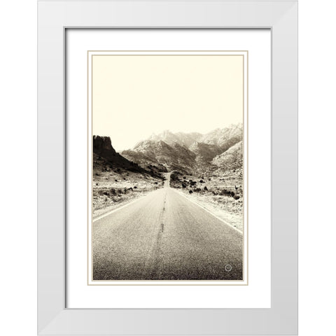 Road to Old West White Modern Wood Framed Art Print with Double Matting by Larson, Nathan