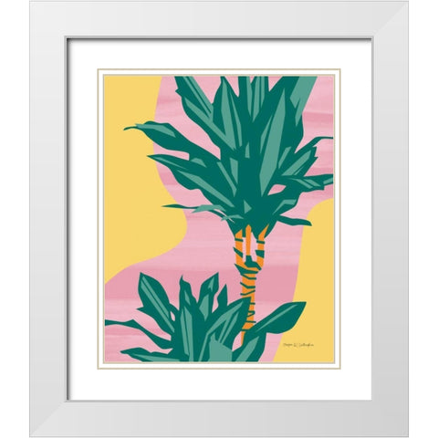 Dracaena White Modern Wood Framed Art Print with Double Matting by Gallagher, Megan