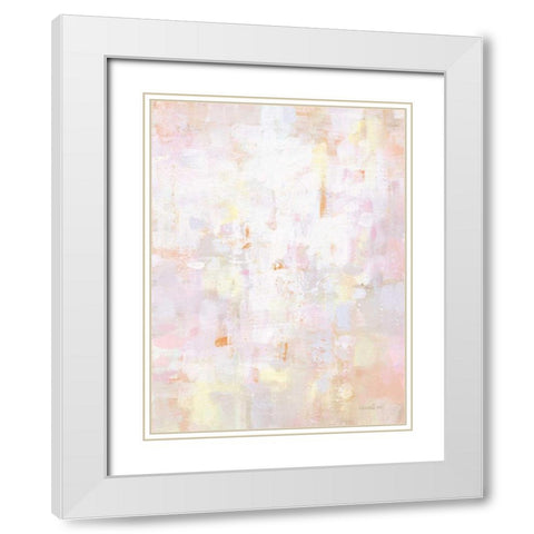 Soft Serenade Blush White Modern Wood Framed Art Print with Double Matting by Nai, Danhui