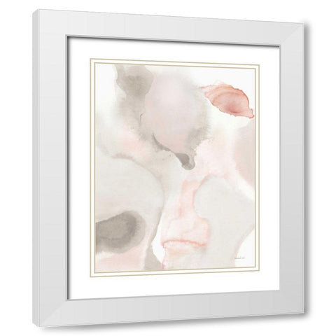 Pastel and Neutral Abstract I White Modern Wood Framed Art Print with Double Matting by Nai, Danhui