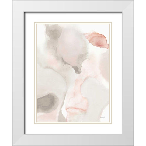 Pastel and Neutral Abstract I White Modern Wood Framed Art Print with Double Matting by Nai, Danhui