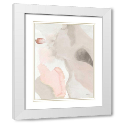 Pastel and Neutral Abstract II White Modern Wood Framed Art Print with Double Matting by Nai, Danhui